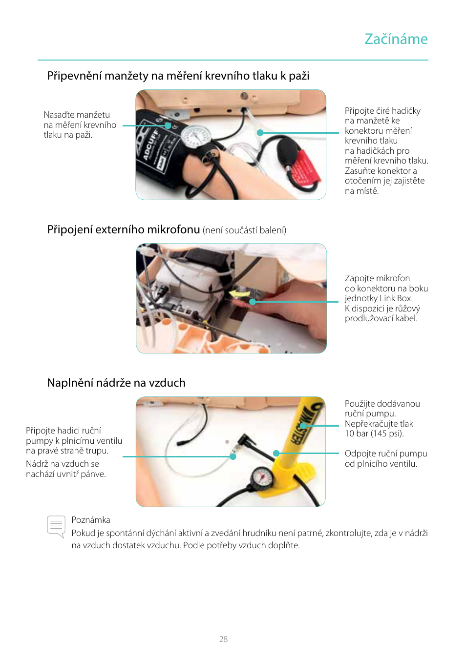 Začínáme, Naplnění nádrže na vzduch | Laerdal Resusci Anne Simulator User Manual | Page 28 / 104