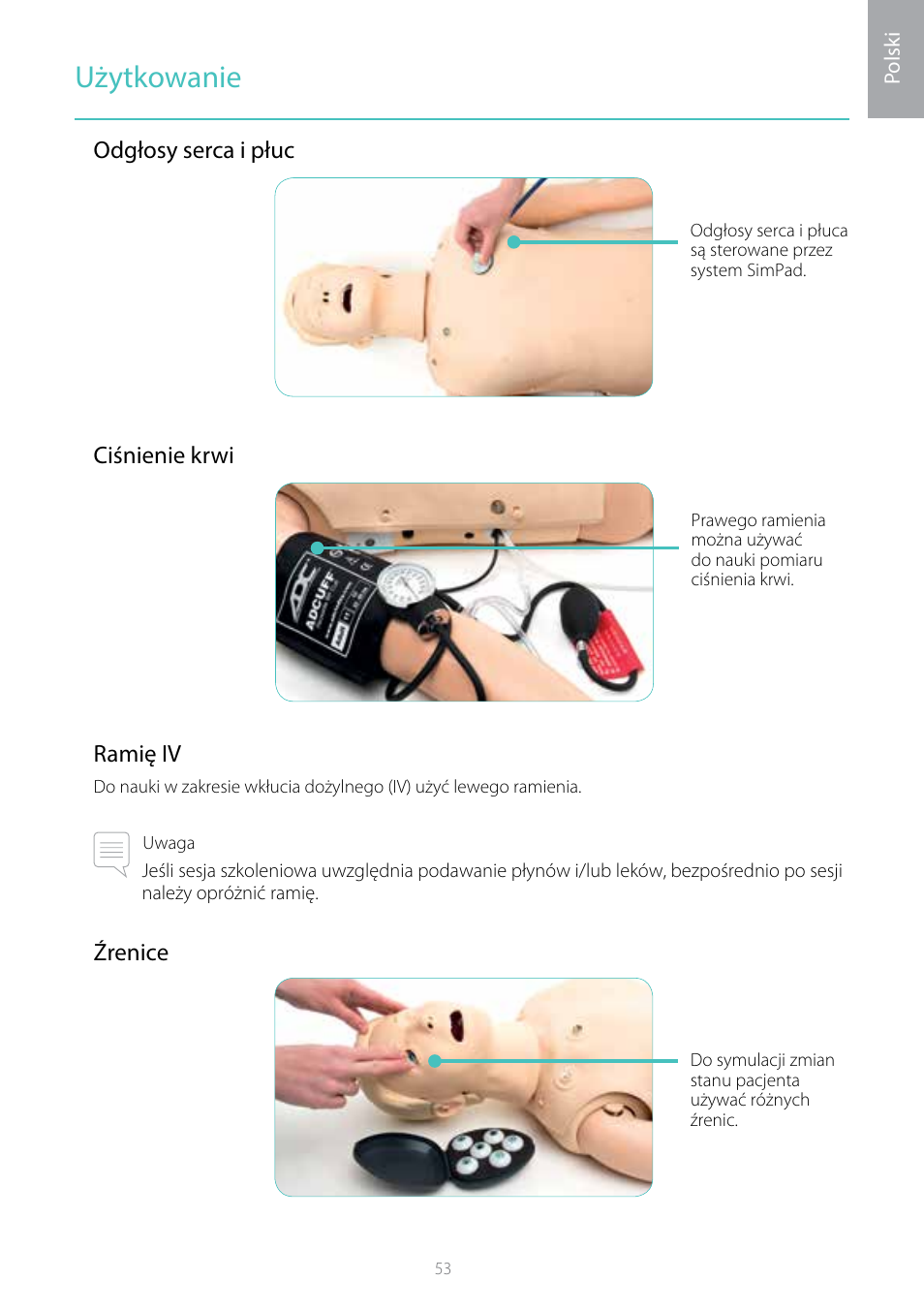 Użytkowanie | Laerdal Resusci Anne Simulator User Manual | Page 53 / 104