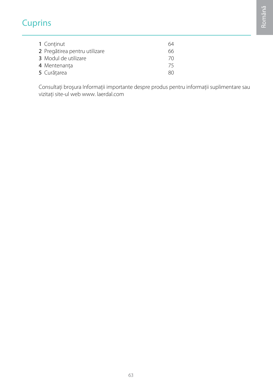 Cuprins | Laerdal Resusci Anne Simulator User Manual | Page 63 / 104