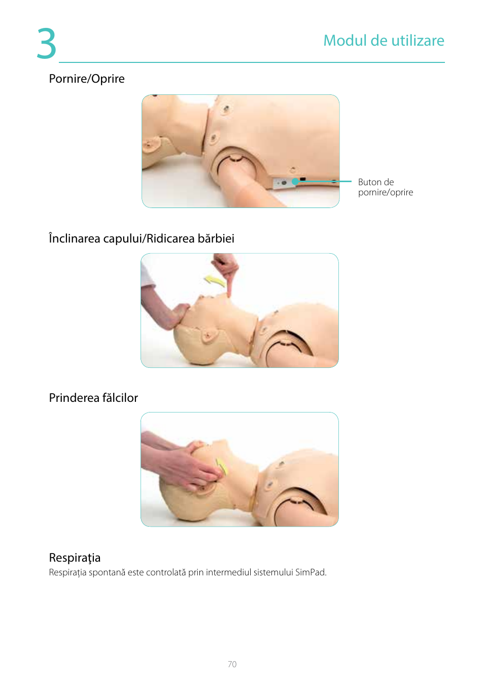 Modul de utilizare | Laerdal Resusci Anne Simulator User Manual | Page 70 / 104