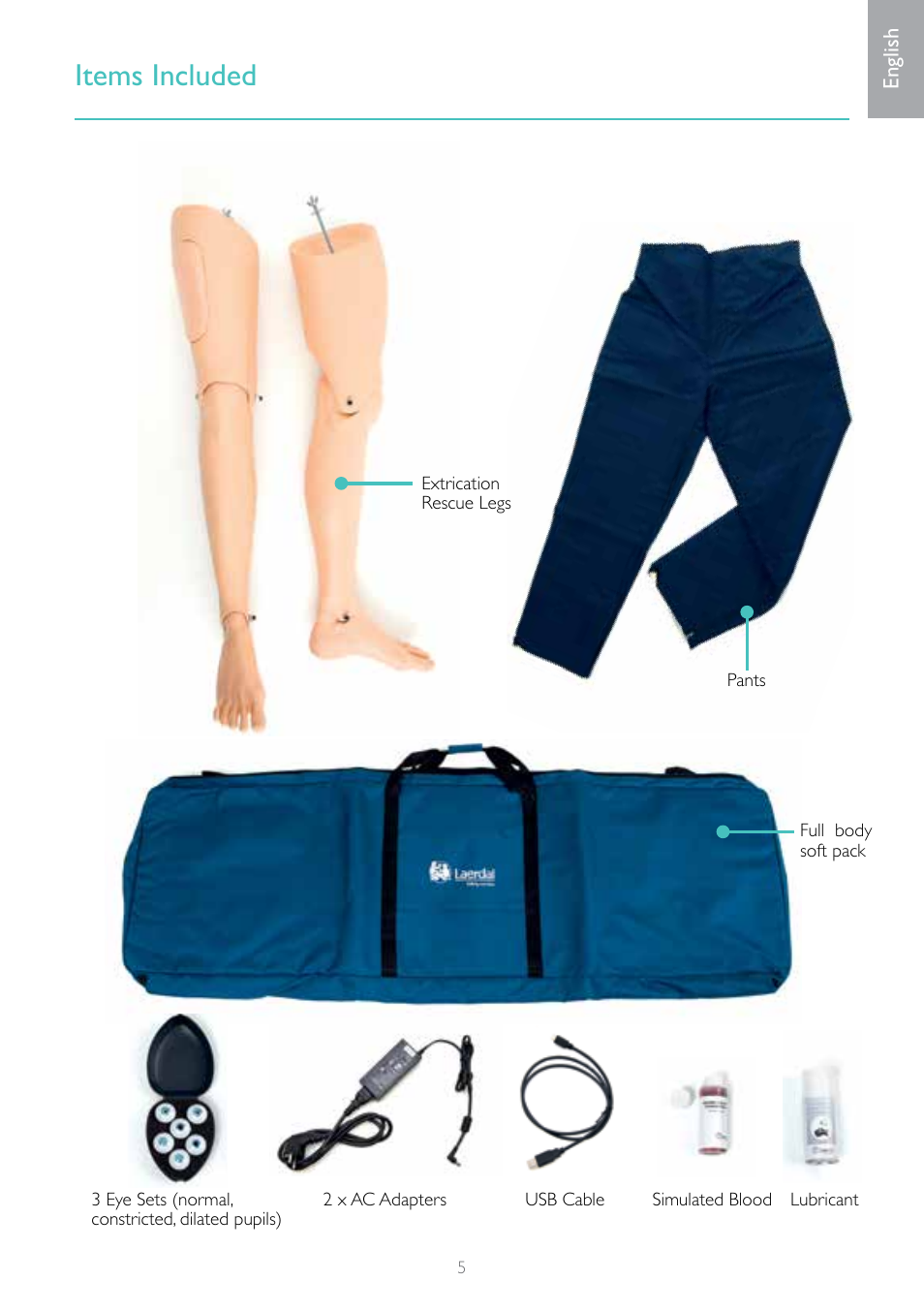 Items included | Laerdal Resusci Anne Simulator User Manual | Page 5 / 124