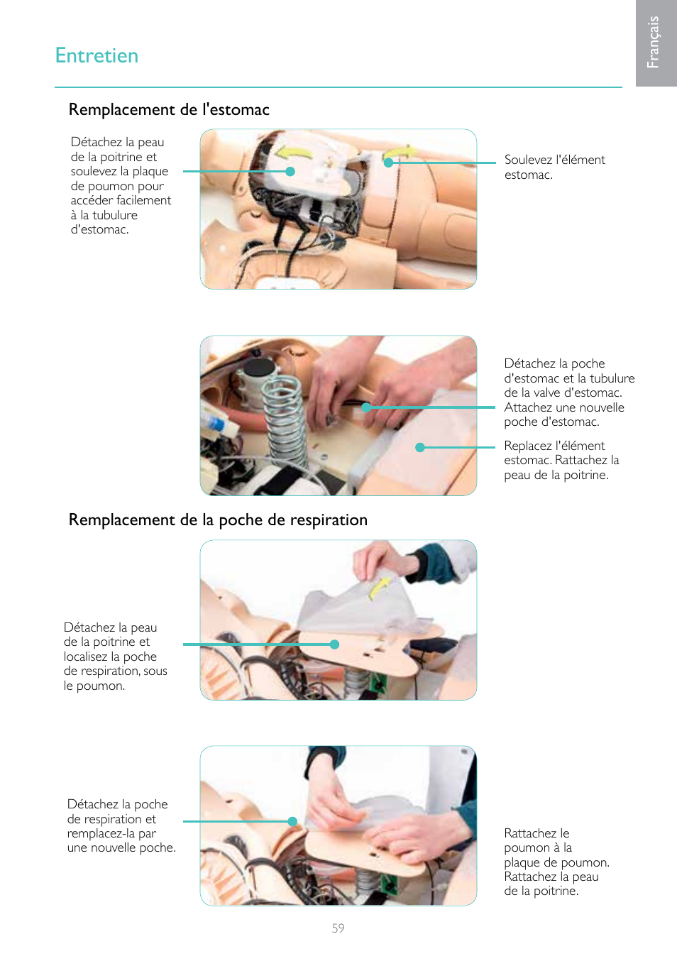 Entretien | Laerdal Resusci Anne Simulator User Manual | Page 59 / 124