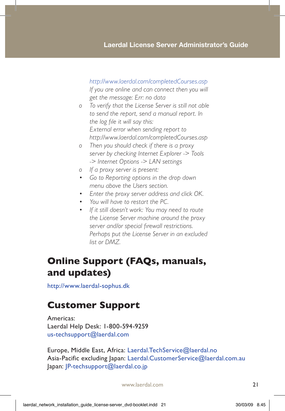 Online support (faqs, manuals, and updates), Customer support | Laerdal Resusci Anne Skills Station Standard User Manual | Page 21 / 24