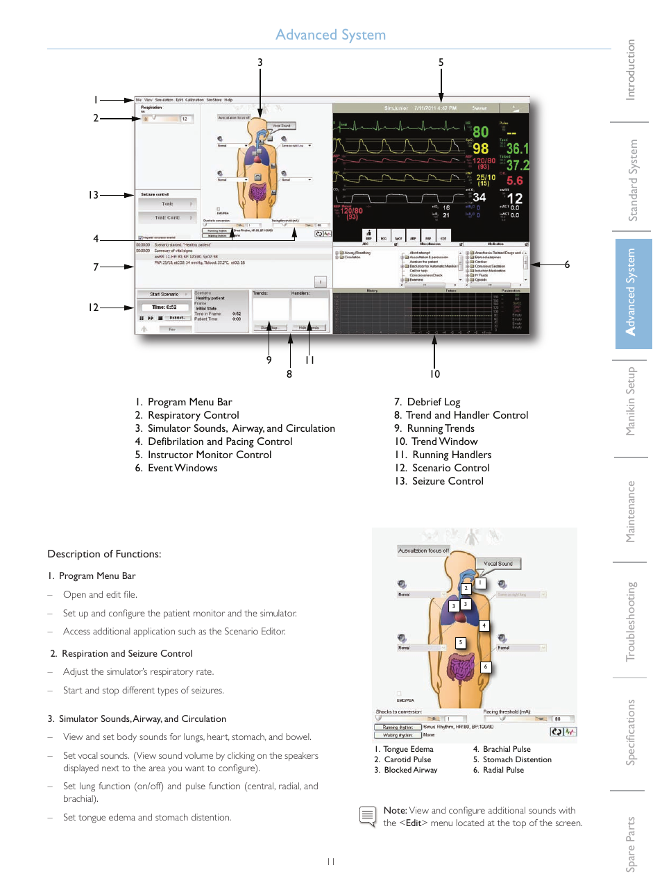 Advanced system | Laerdal SimJunior Standard User Manual | Page 13 / 34