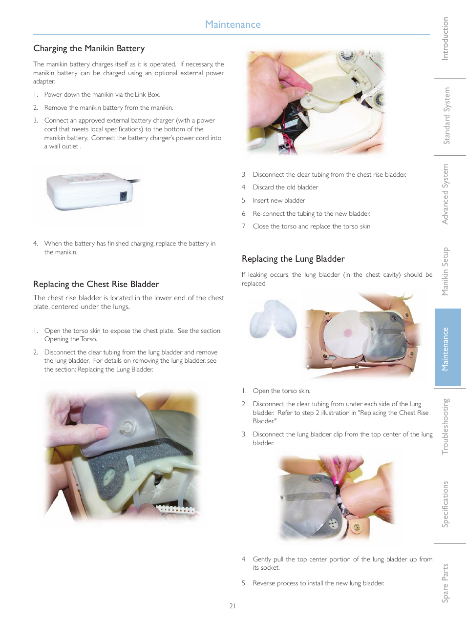 Maintenance | Laerdal SimJunior Standard User Manual | Page 23 / 34