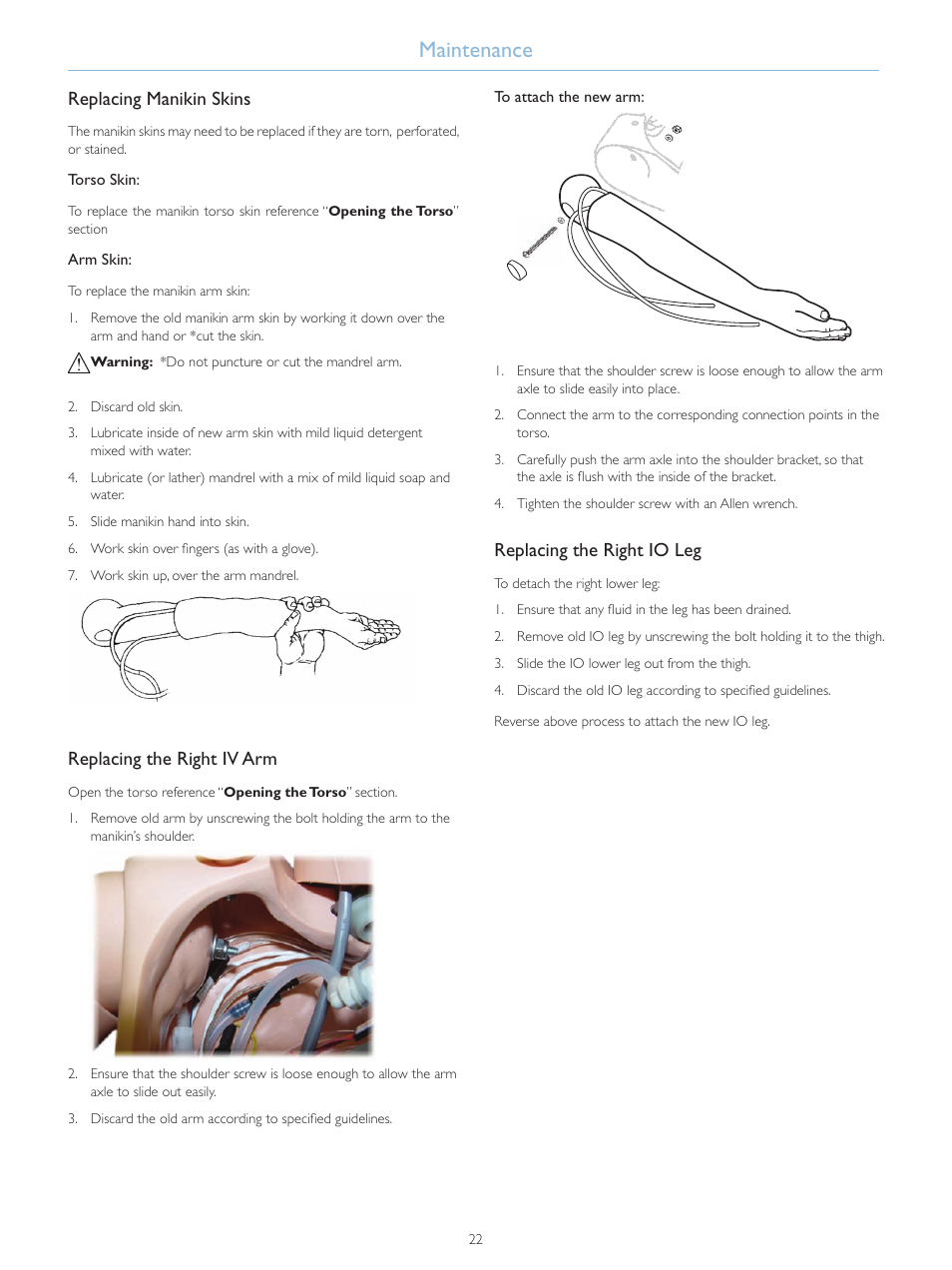 Maintenance | Laerdal SimJunior Standard User Manual | Page 24 / 34