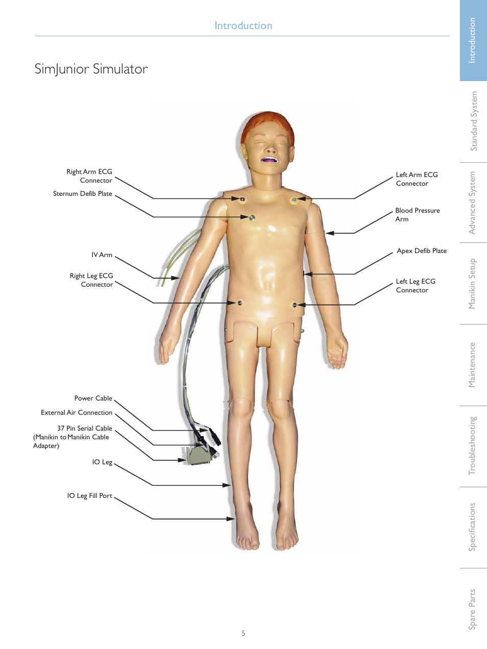 Simjunior simulator, Introduction | Laerdal SimJunior Standard User Manual | Page 7 / 34