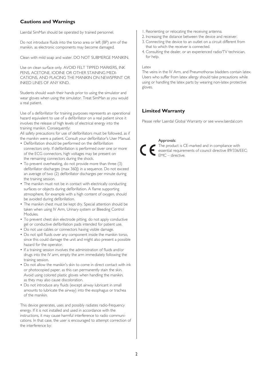 Laerdal SimMan User Manual | Page 2 / 16