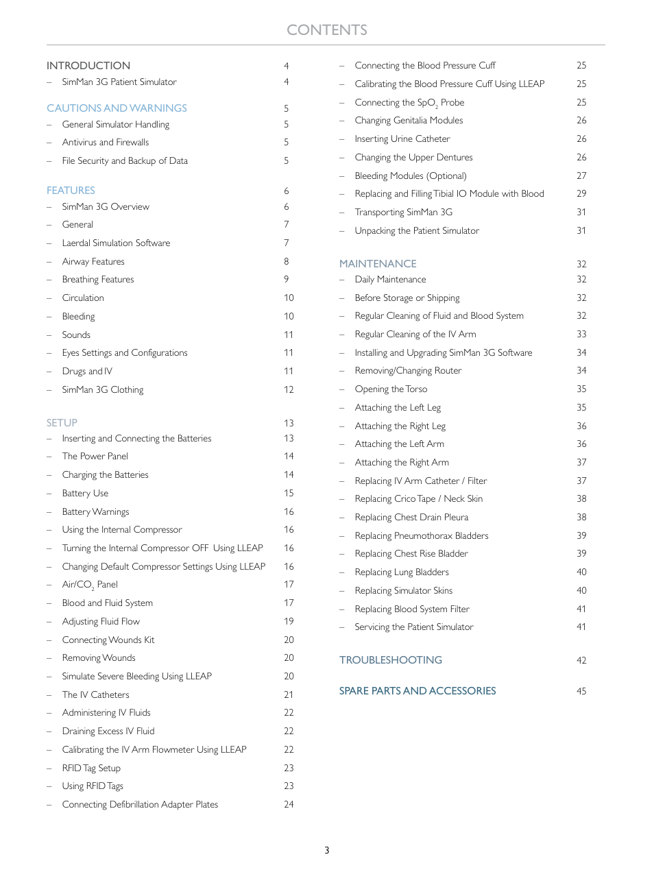 Laerdal SimMan 3G User Manual | Page 3 / 46