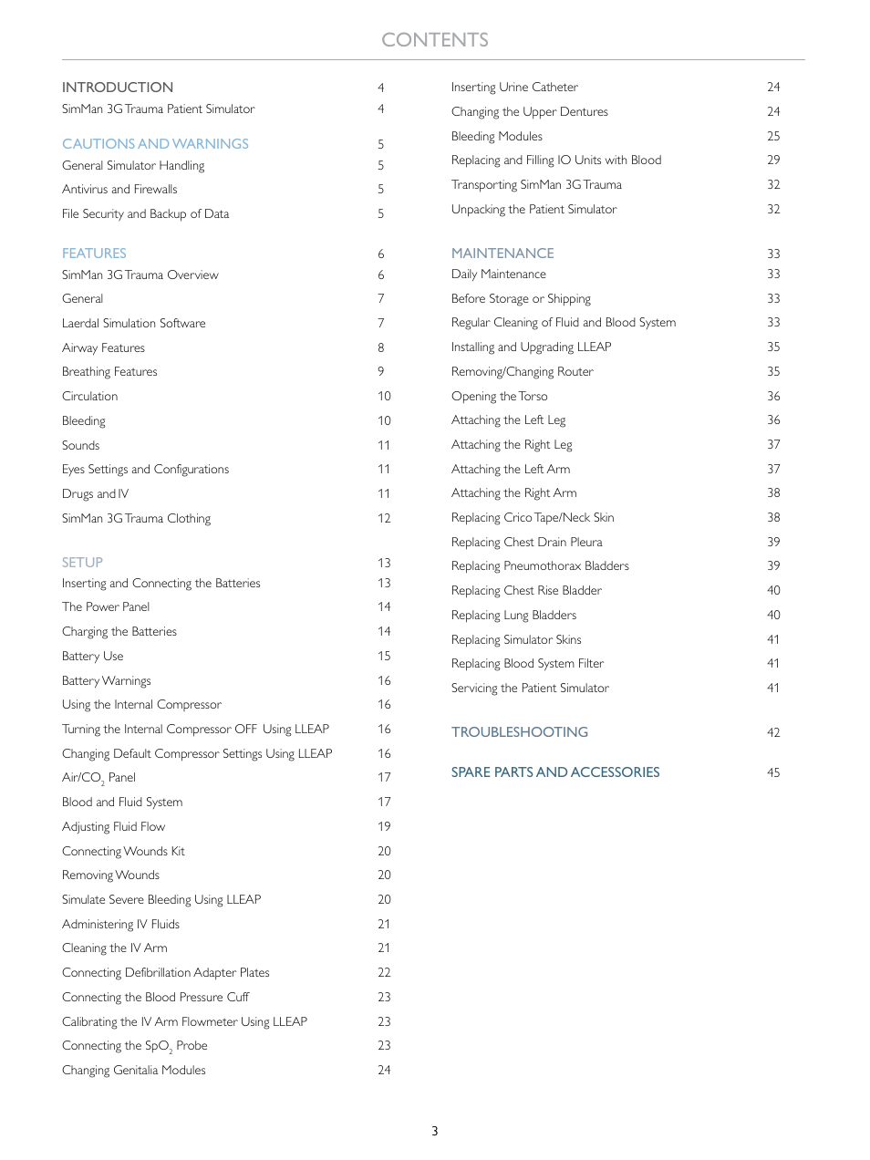 Laerdal SimMan 3G Trauma User Manual | Page 3 / 46