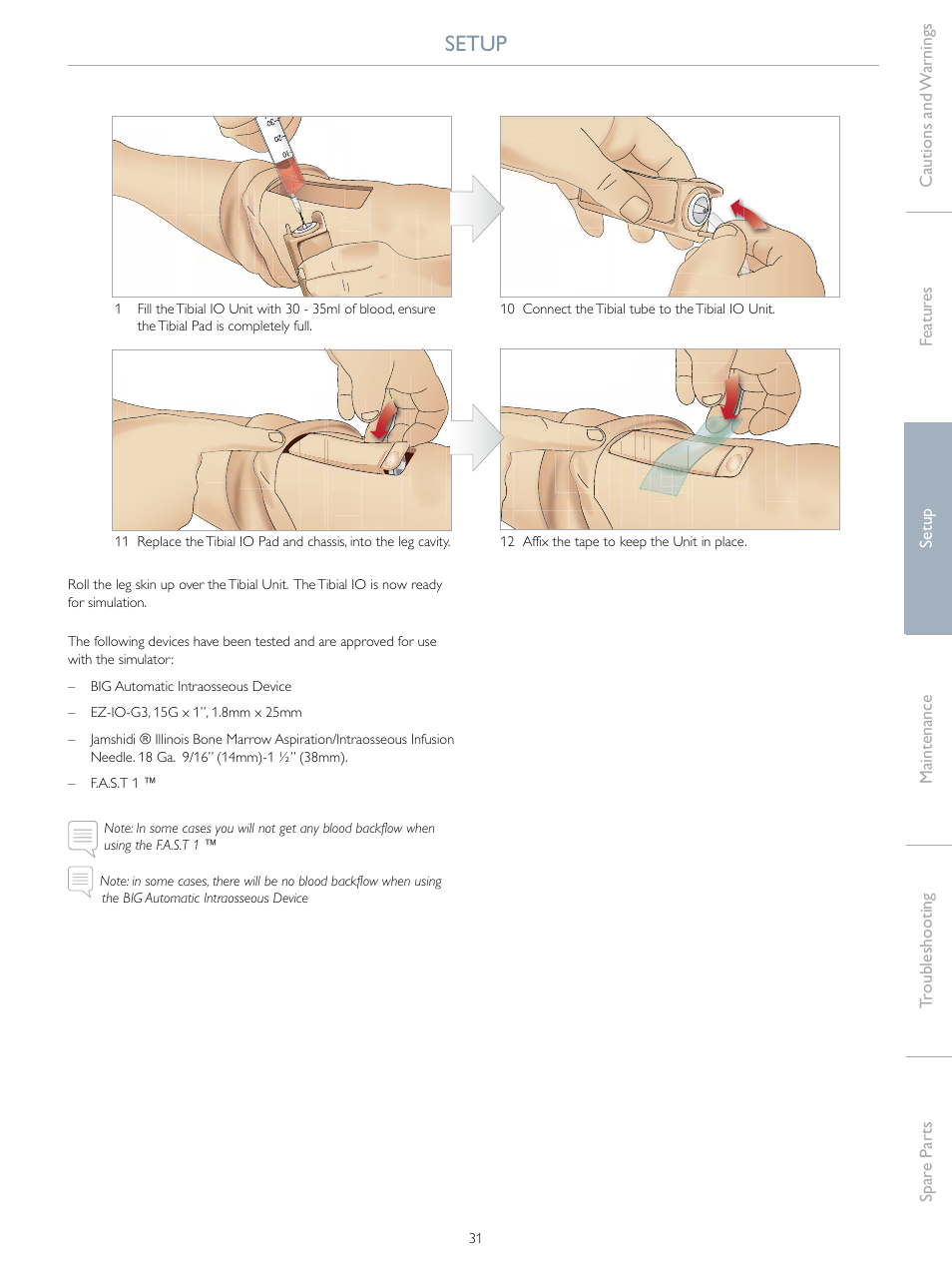 Setup | Laerdal SimMan 3G Trauma User Manual | Page 31 / 46