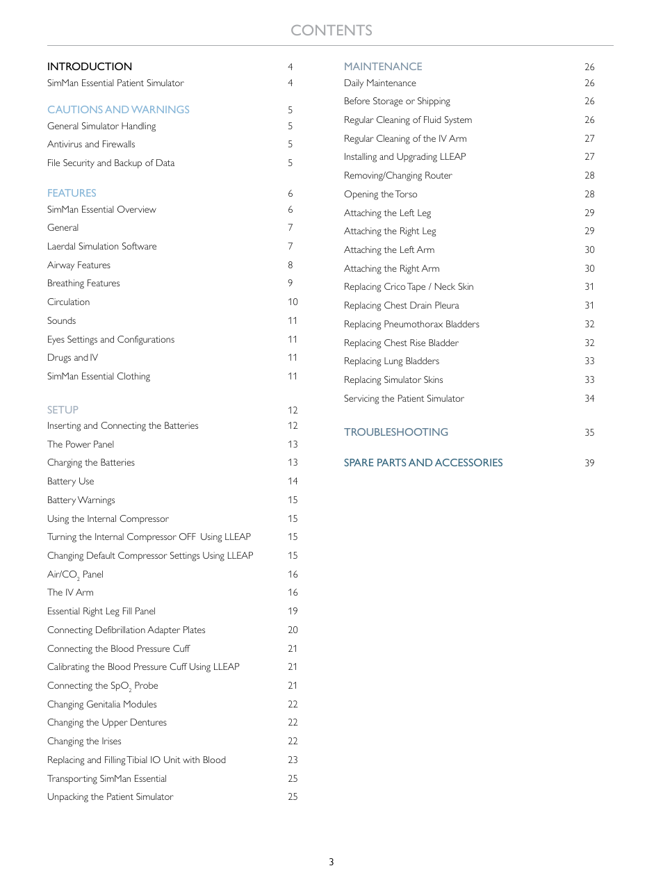 Laerdal SimMan Essential User Manual | Page 3 / 40
