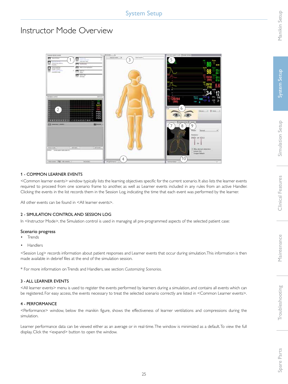 Instructor mode overview, System setup | Laerdal SimMan Essential User Manual | Page 25 / 76