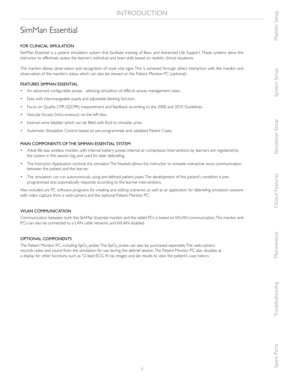 Simman essential, Introduction | Laerdal SimMan Essential User Manual | Page 7 / 76
