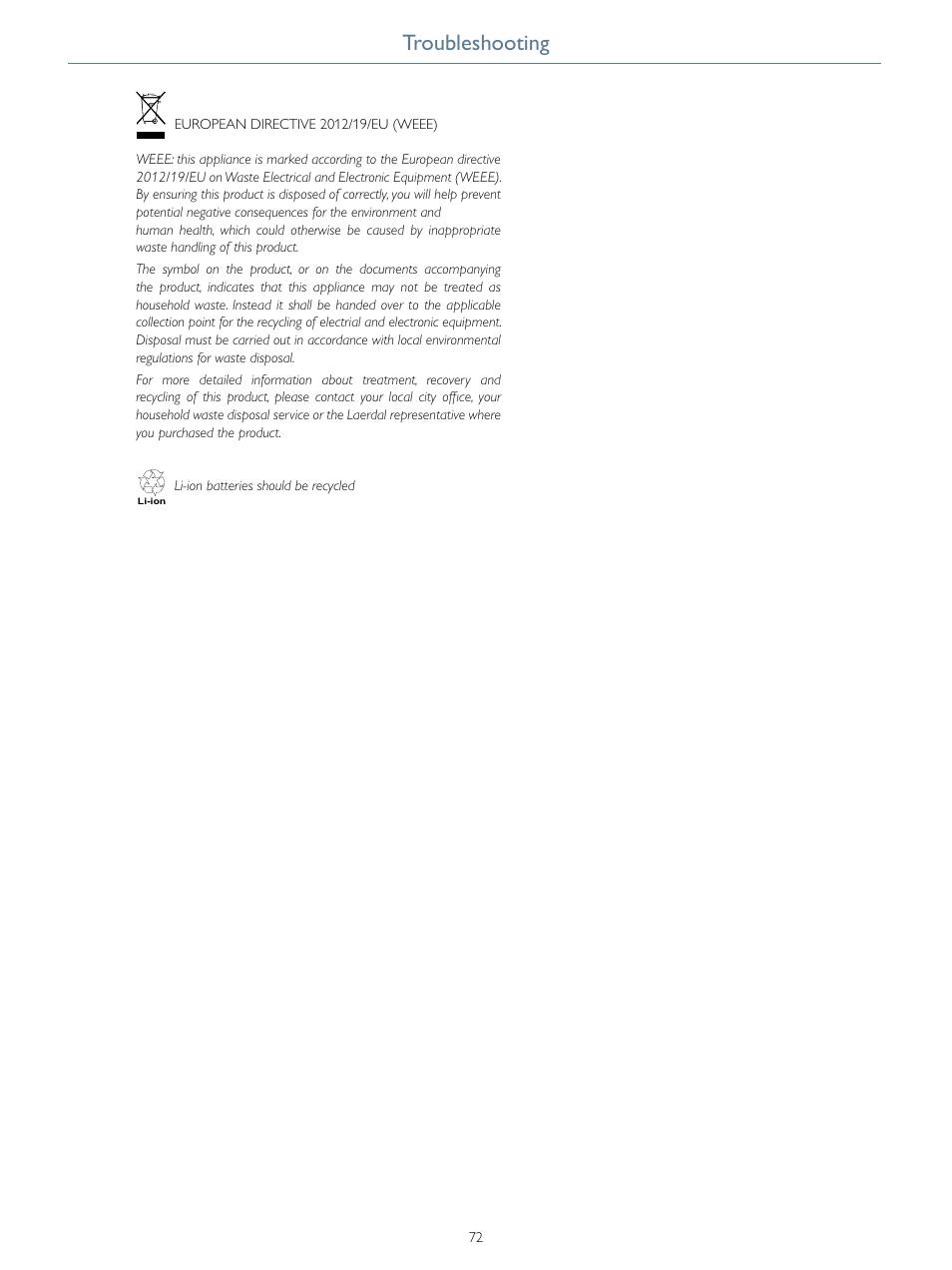 Troubleshooting | Laerdal SimMan Essential User Manual | Page 72 / 76