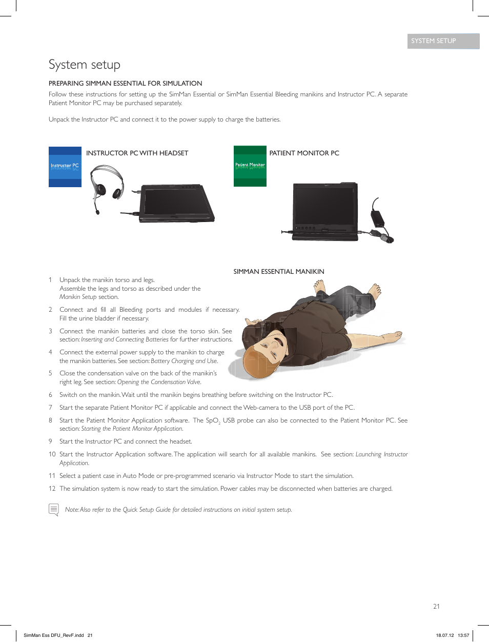System setup | Laerdal SimMan Essential User Manual | Page 21 / 84