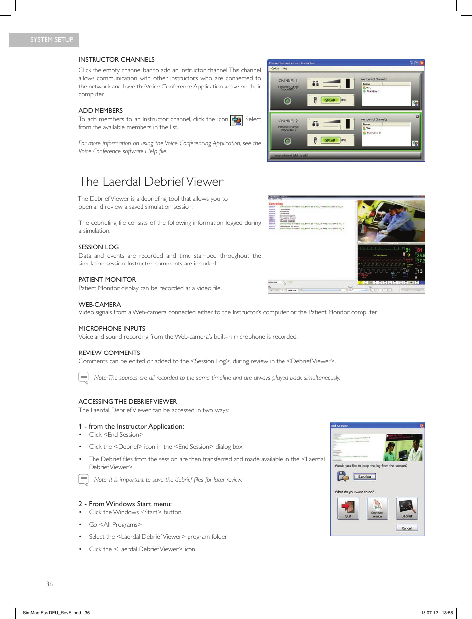 The laerdal debrief viewer | Laerdal SimMan Essential User Manual | Page 36 / 84