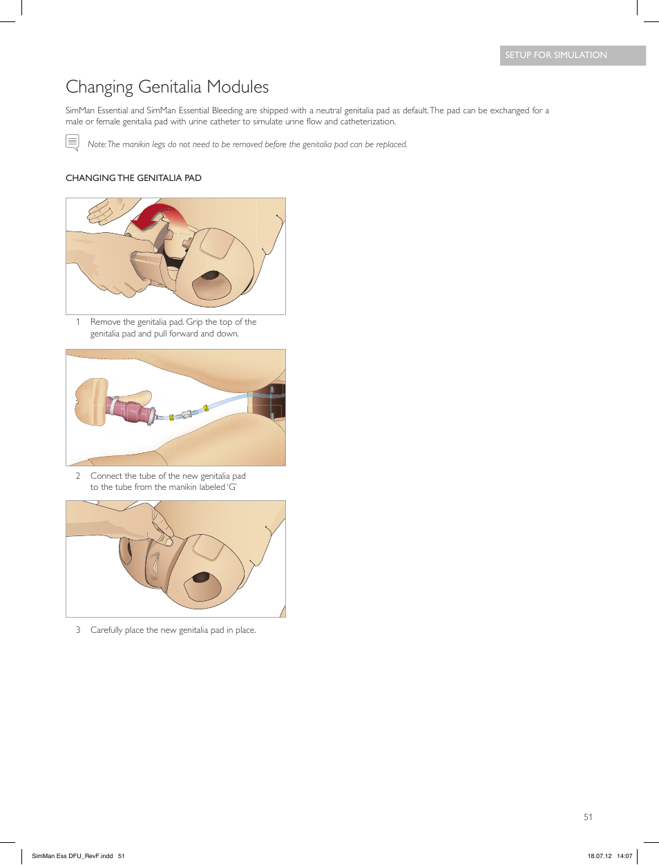 Changing genitalia modules | Laerdal SimMan Essential User Manual | Page 51 / 84