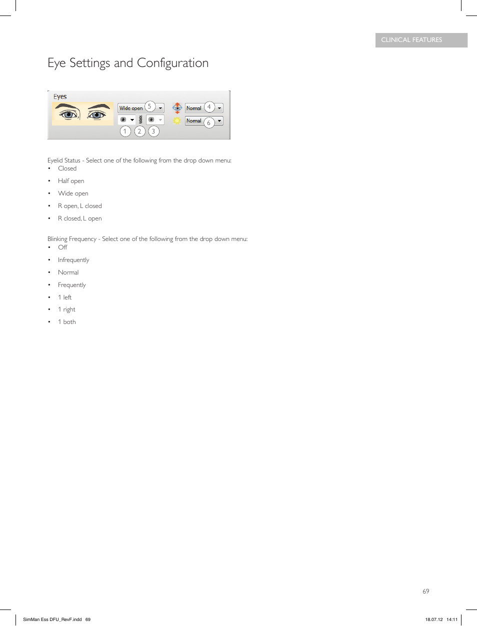Eye settings and configuration | Laerdal SimMan Essential User Manual | Page 69 / 84