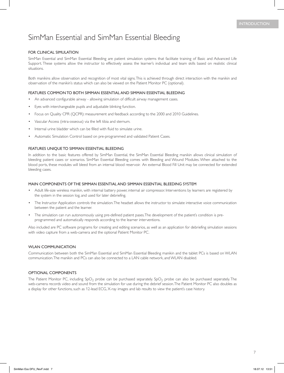 Simman essential and simman essential bleeding | Laerdal SimMan Essential User Manual | Page 7 / 84