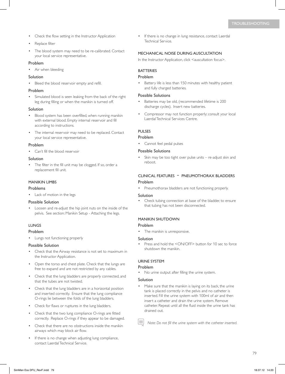 Laerdal SimMan Essential User Manual | Page 79 / 84