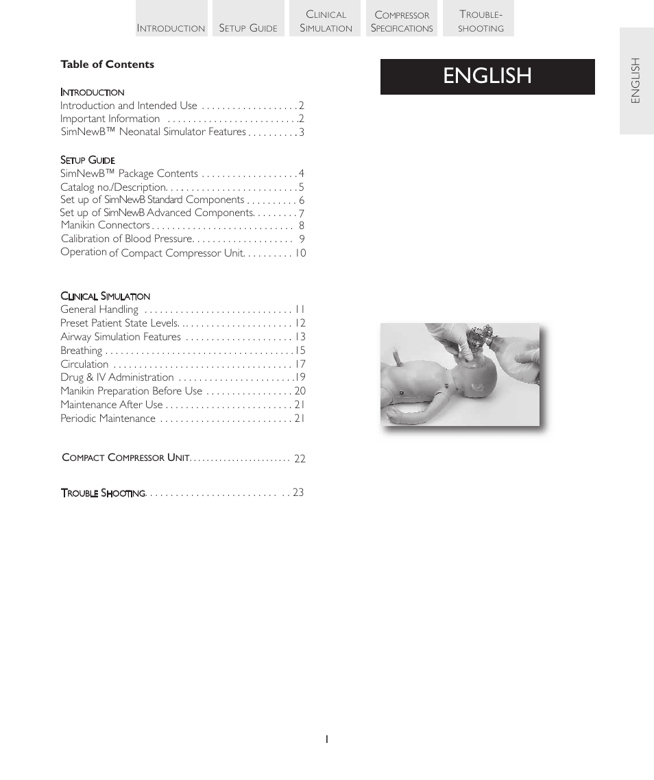 English | Laerdal SimNewB Advanced User Manual | Page 3 / 28