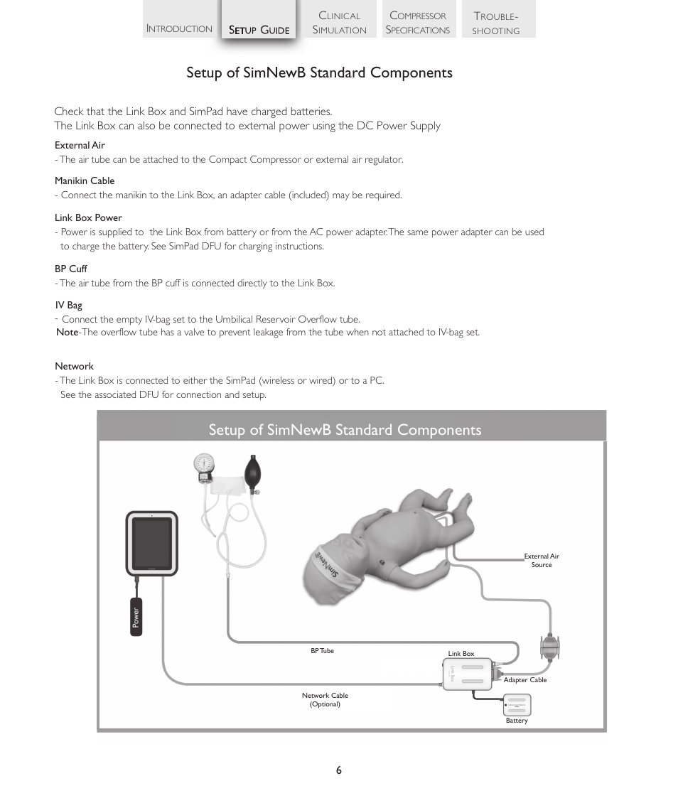 Setup of simnewb standard components | Laerdal SimNewB Advanced User Manual | Page 8 / 28