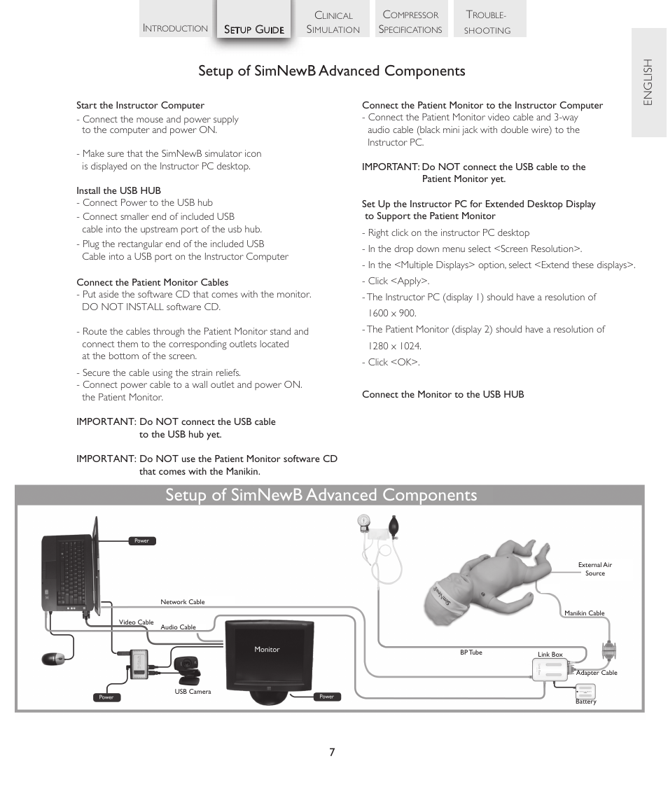Setup of simnewb advanced components | Laerdal SimNewB Advanced User Manual | Page 9 / 28