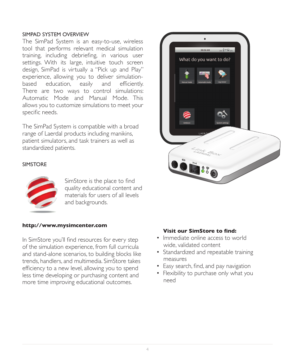 Simpad | Laerdal SimPad User Manual | Page 4 / 36