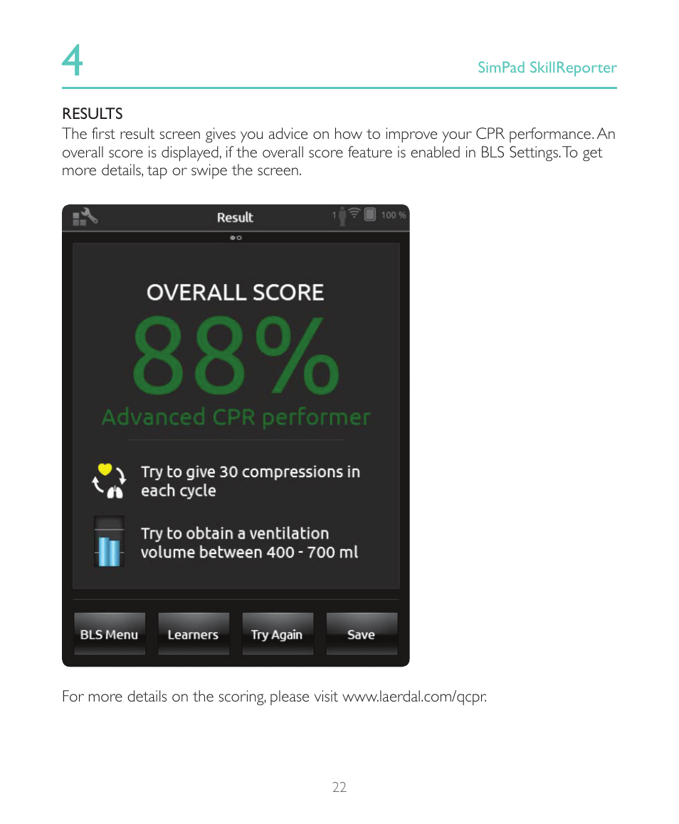 Laerdal SimPad SkillReporter User Manual | Page 22 / 28