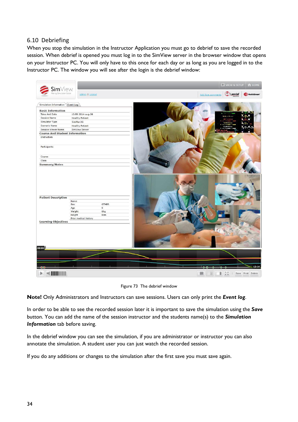 Debriefing | Laerdal SimView User Manual | Page 34 / 48