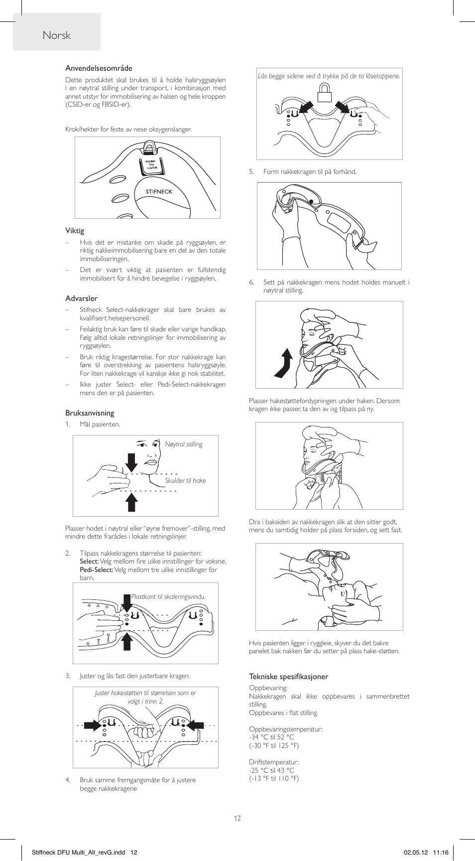 Norsk | Laerdal Stifneck Select Collars User Manual | Page 12 / 24