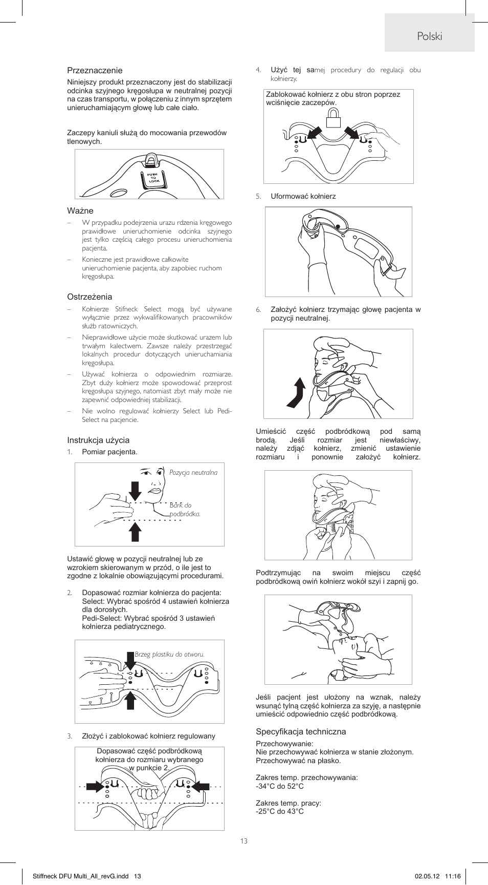 Polski | Laerdal Stifneck Select Collars User Manual | Page 13 / 24