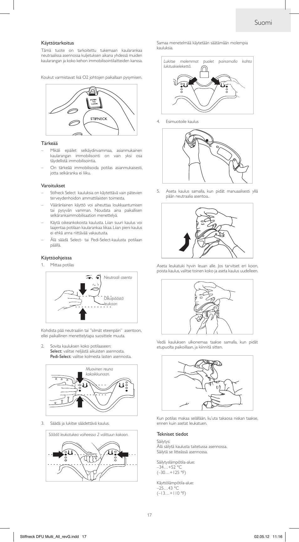 Suomi | Laerdal Stifneck Select Collars User Manual | Page 17 / 24