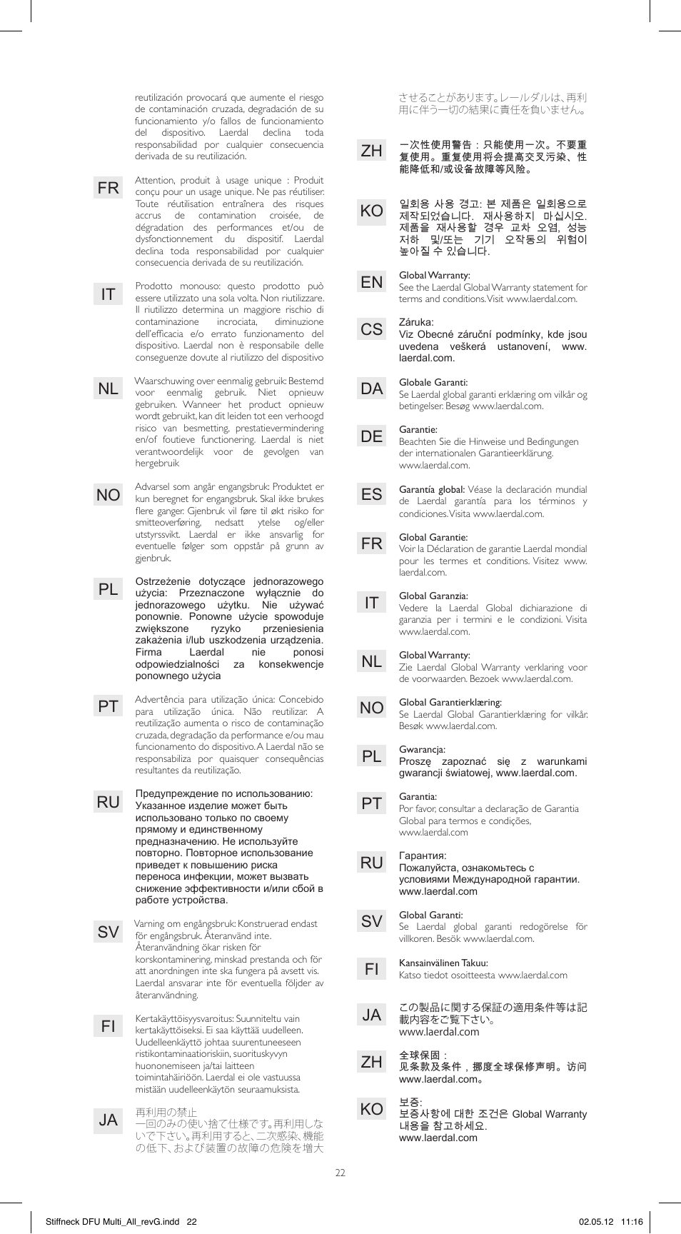 Laerdal Stifneck Select Collars User Manual | Page 22 / 24