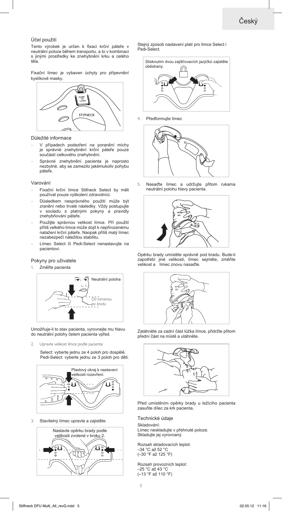 Český | Laerdal Stifneck Select Collars User Manual | Page 5 / 24