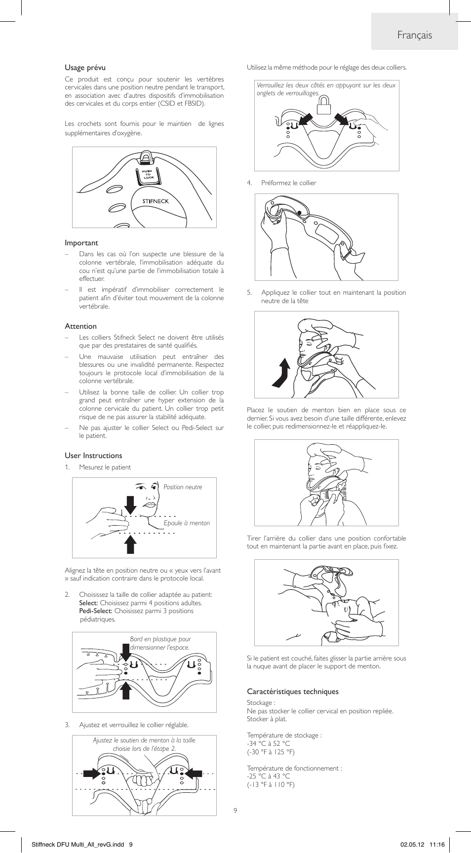 Français | Laerdal Stifneck Select Collars User Manual | Page 9 / 24