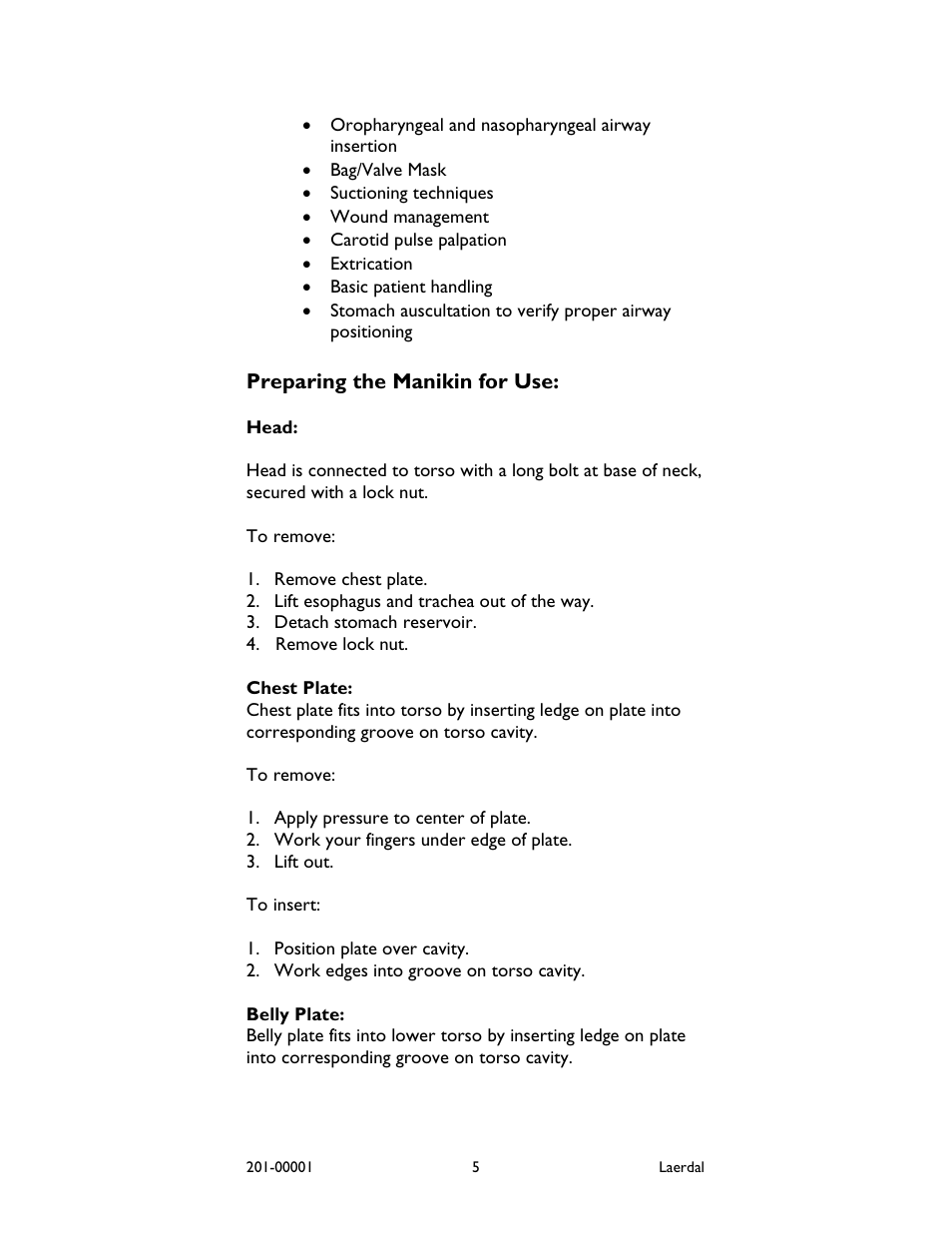 Preparing the manikin for use | Laerdal Ultimate Hurt User Manual | Page 5 / 12