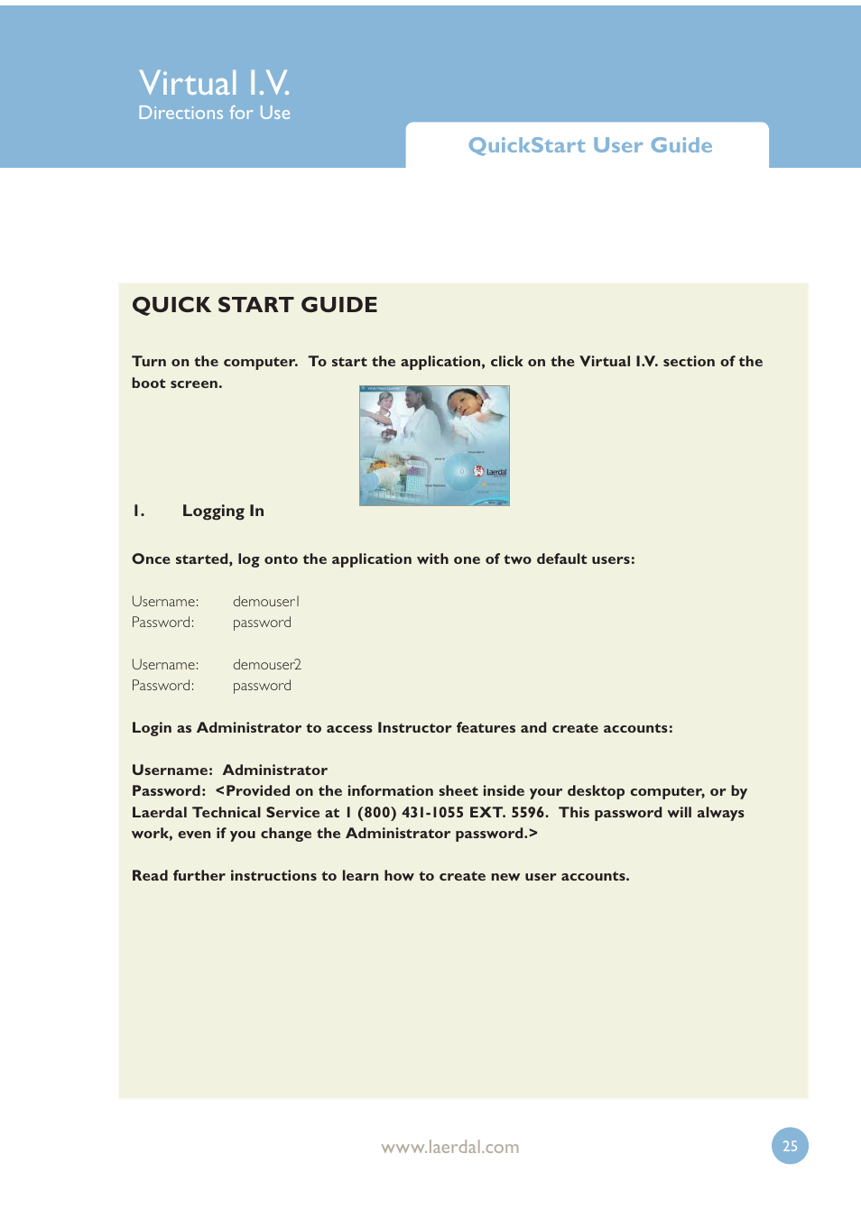 Virtual i.v, Quickstart user guide, Quick start guide | Laerdal Virtual IV User Manual | Page 25 / 103