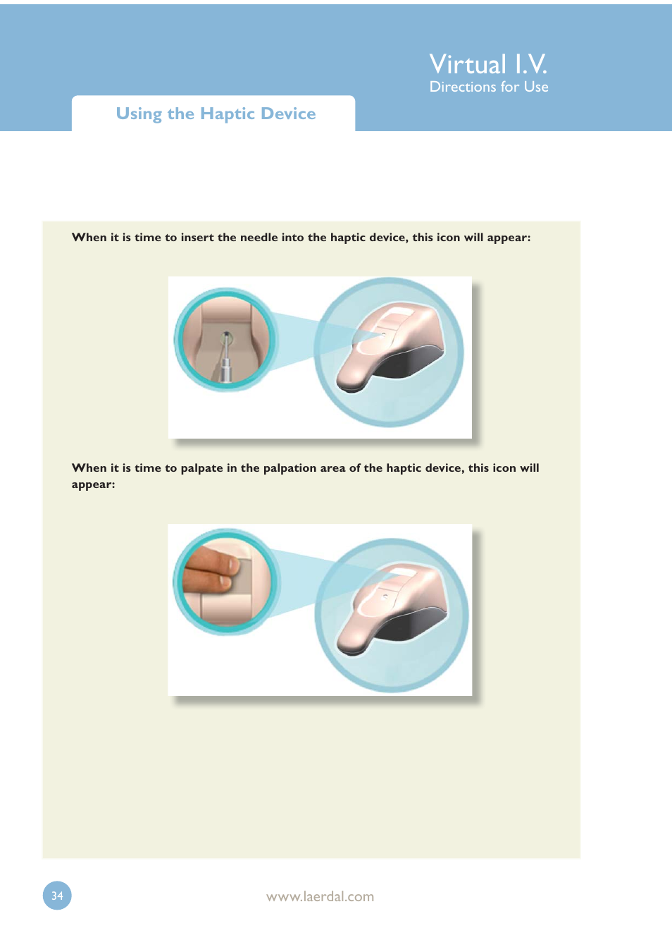 Virtual i.v | Laerdal Virtual IV User Manual | Page 34 / 103