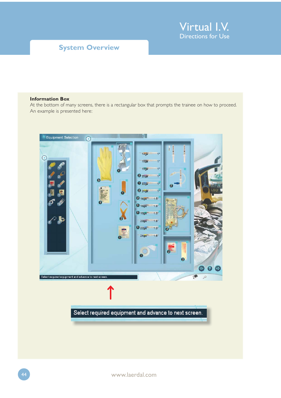 Virtual i.v | Laerdal Virtual IV User Manual | Page 44 / 103