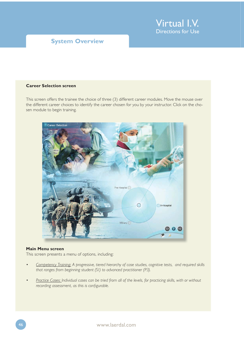 Virtual i.v, System overview | Laerdal Virtual IV User Manual | Page 46 / 103