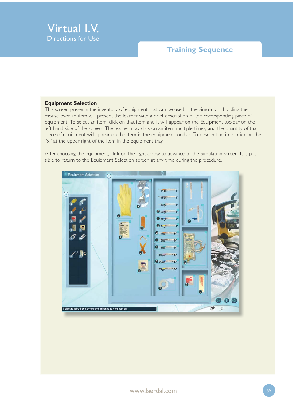 Virtual i.v | Laerdal Virtual IV User Manual | Page 55 / 103