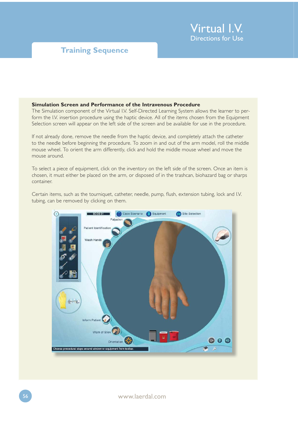 Virtual i.v | Laerdal Virtual IV User Manual | Page 56 / 103