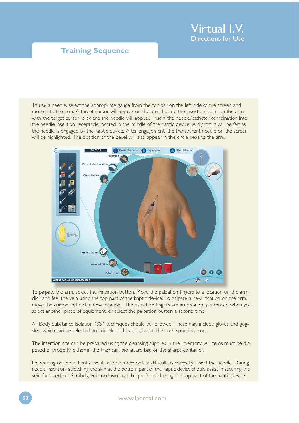 Virtual i.v | Laerdal Virtual IV User Manual | Page 58 / 103