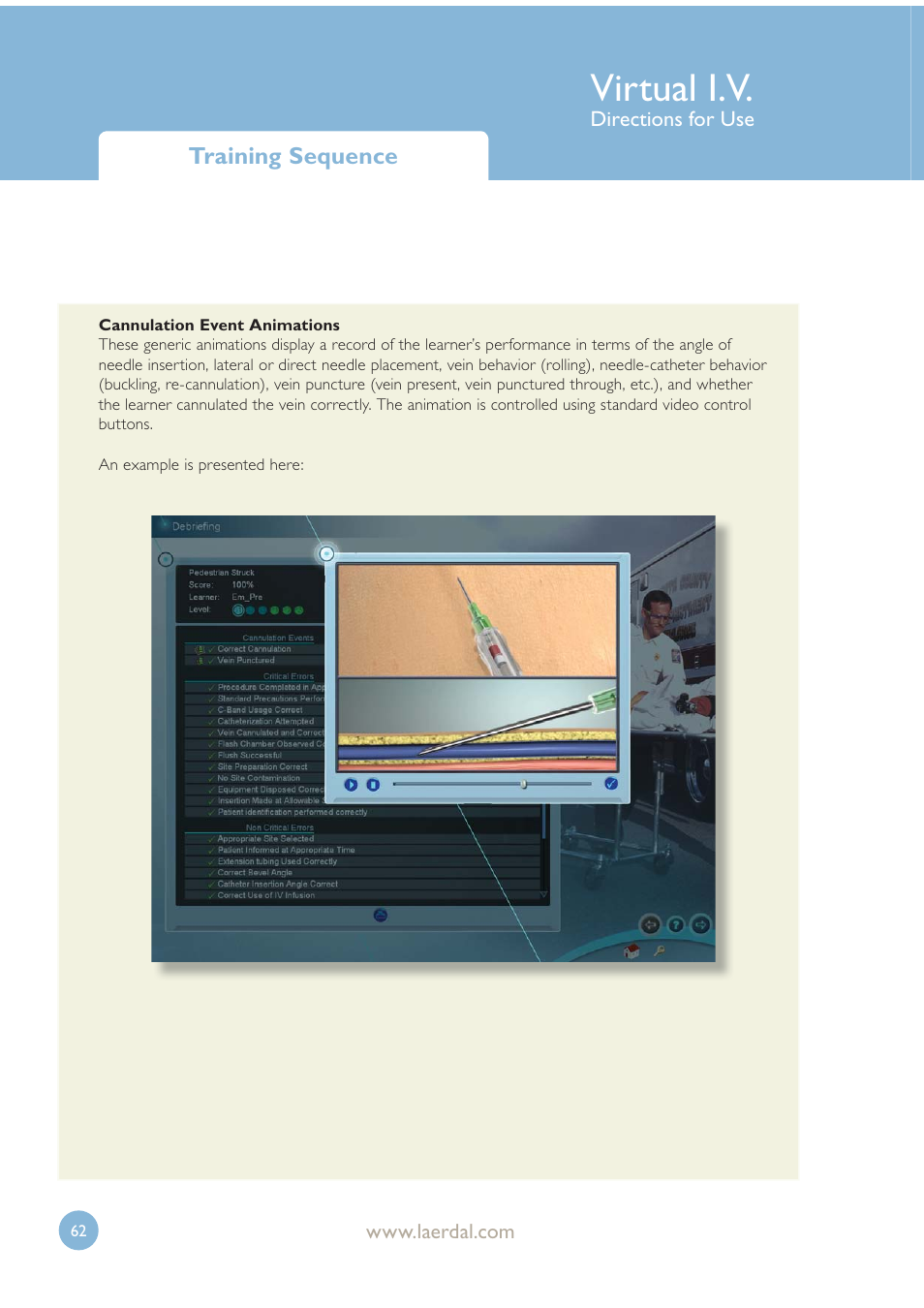 Virtual i.v | Laerdal Virtual IV User Manual | Page 62 / 103