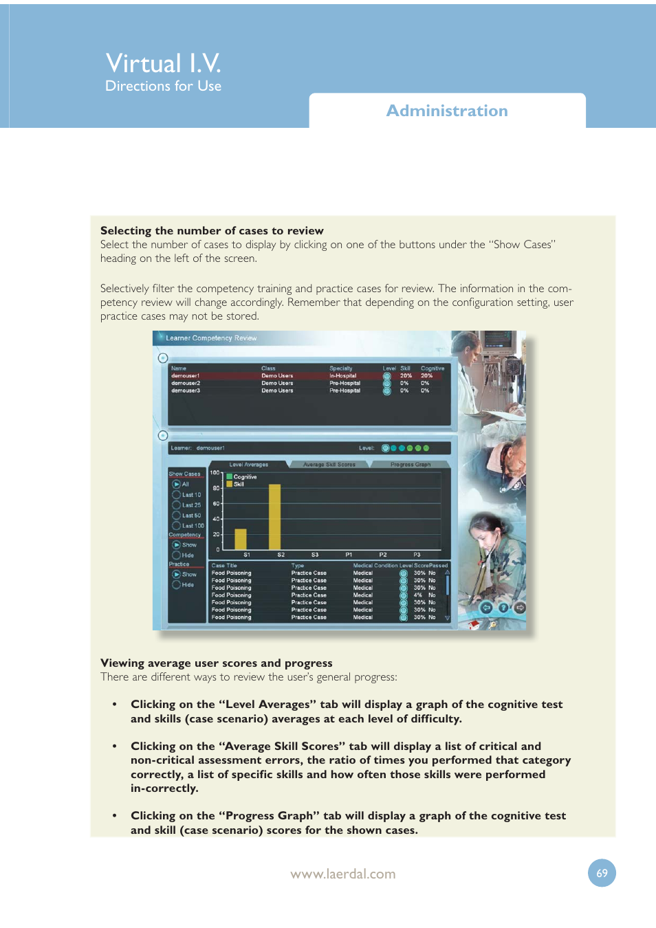 Virtual i.v, Administration | Laerdal Virtual IV User Manual | Page 69 / 103