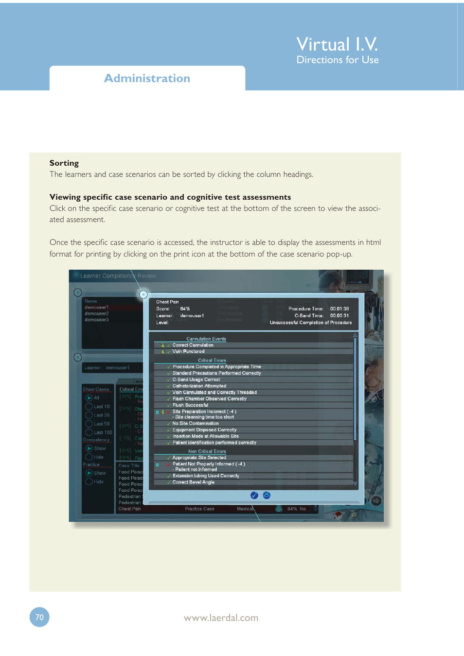 Virtual i.v | Laerdal Virtual IV User Manual | Page 70 / 103