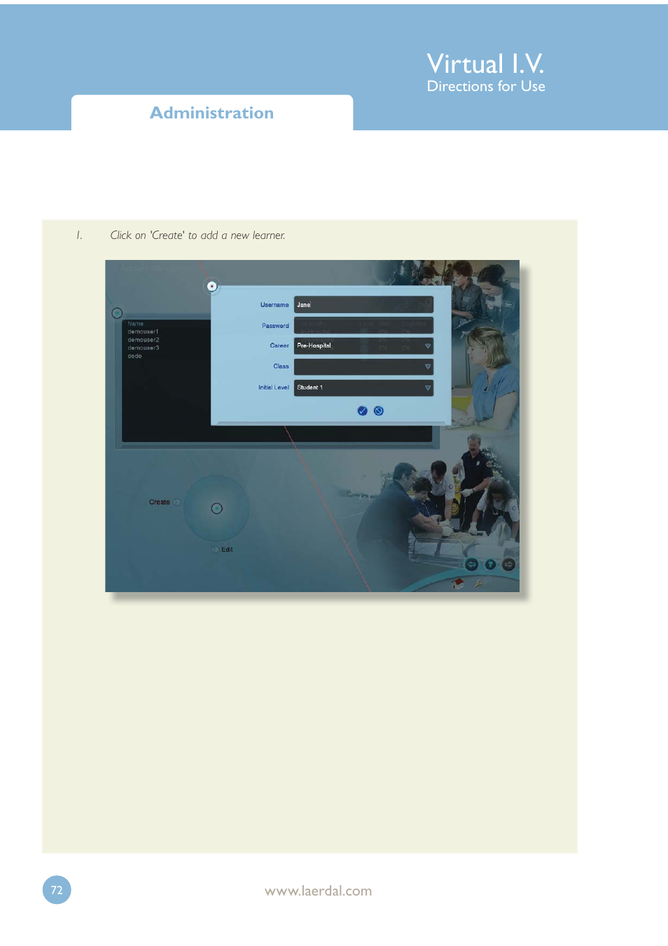 Virtual i.v | Laerdal Virtual IV User Manual | Page 72 / 103