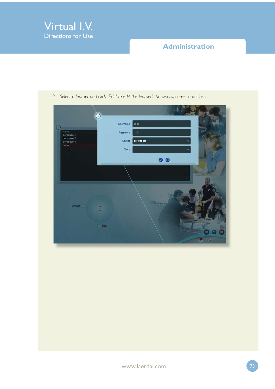 Virtual i.v | Laerdal Virtual IV User Manual | Page 73 / 103